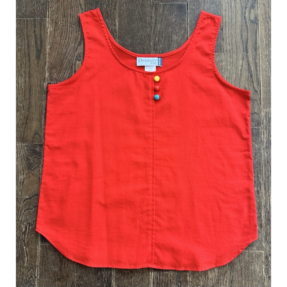 Diversity Sport Tank Top Women's Red Size Petite‎ Small (PS) Vintage Rare Cute